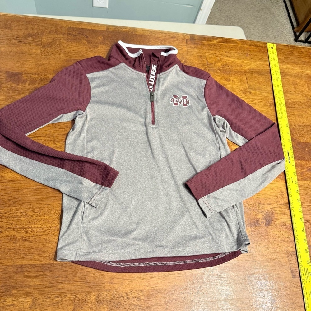 Kids Gen2 Mississippi State Quarter-Zip Pullover size large 14/16 maroon gray